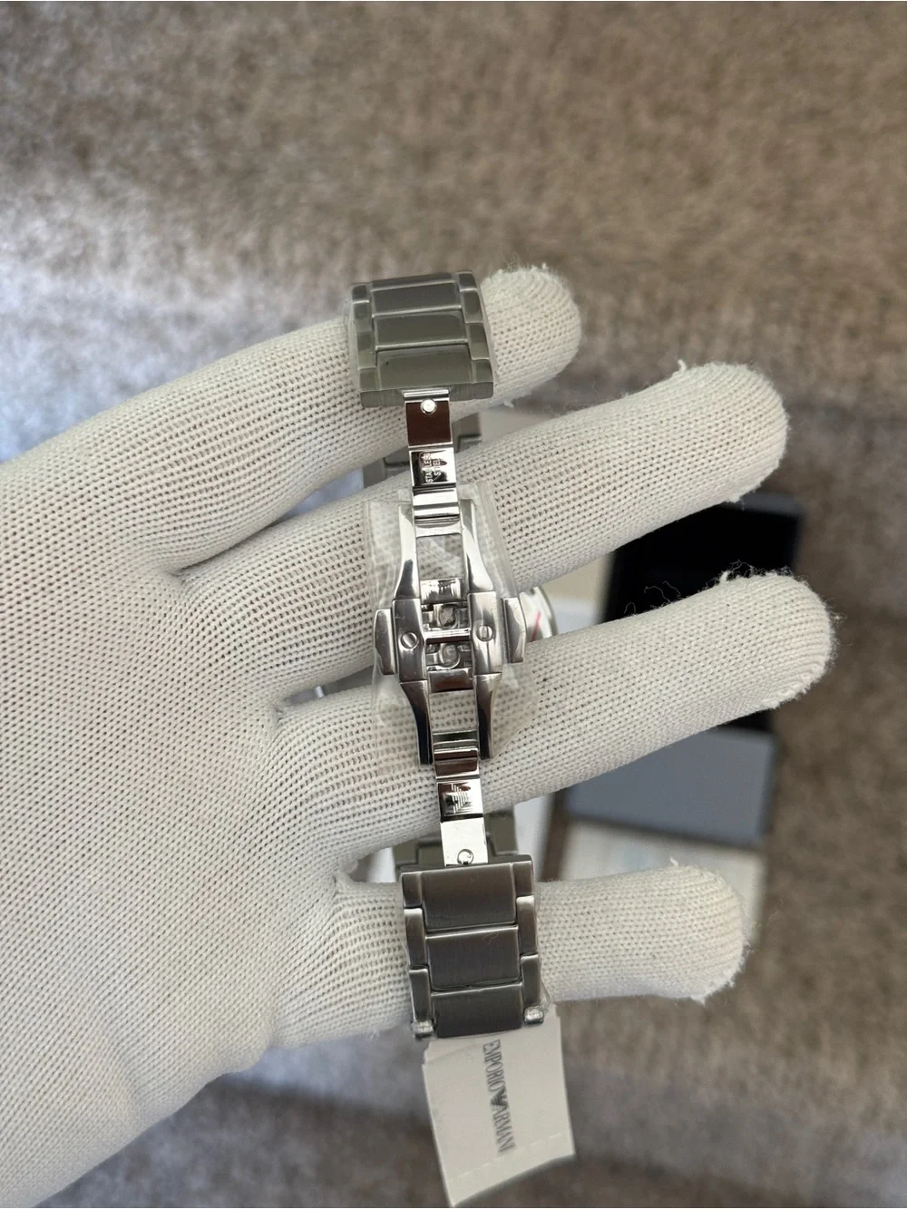 Emporio Armani Stainless Silver Bracelet Watch with Blue Dial men’s